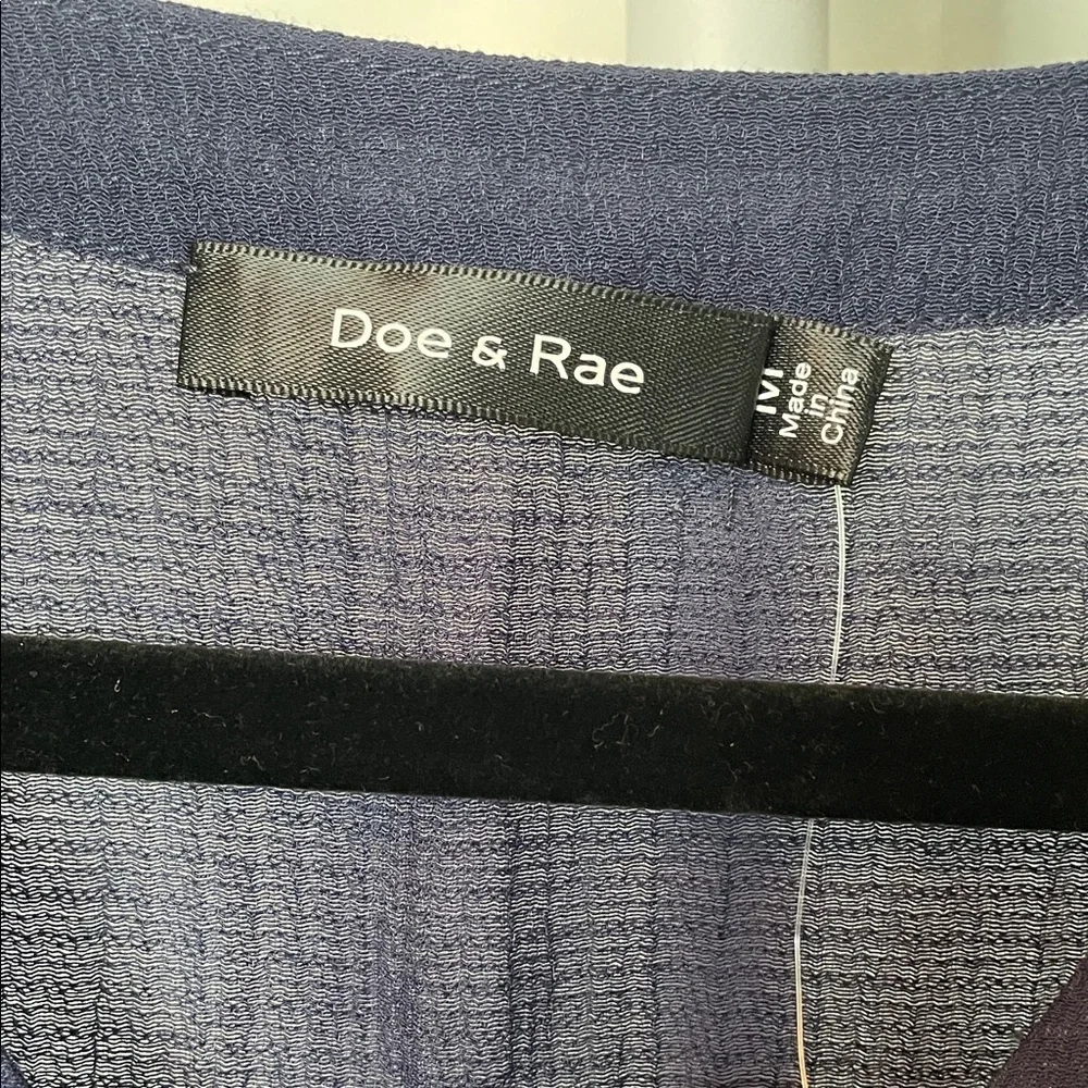 Doe & Rae Navy Sleeveless Ruffle Blouse - Picture 2 of 4